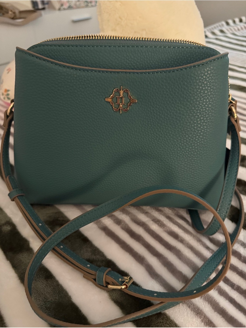 Nanette Lepore Teal Crossbody Bag with Gold Hardware
